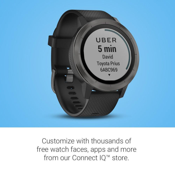 Garmin Vivoactive 3 Music GPS Smartwatch w/ Deco Gear Runner Bundle - Black+Silver