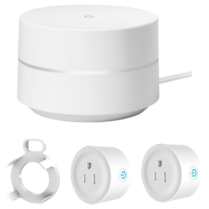 Google Wi-Fi System Mesh Router (GA00157-US) + Smart Accessories Bundle
