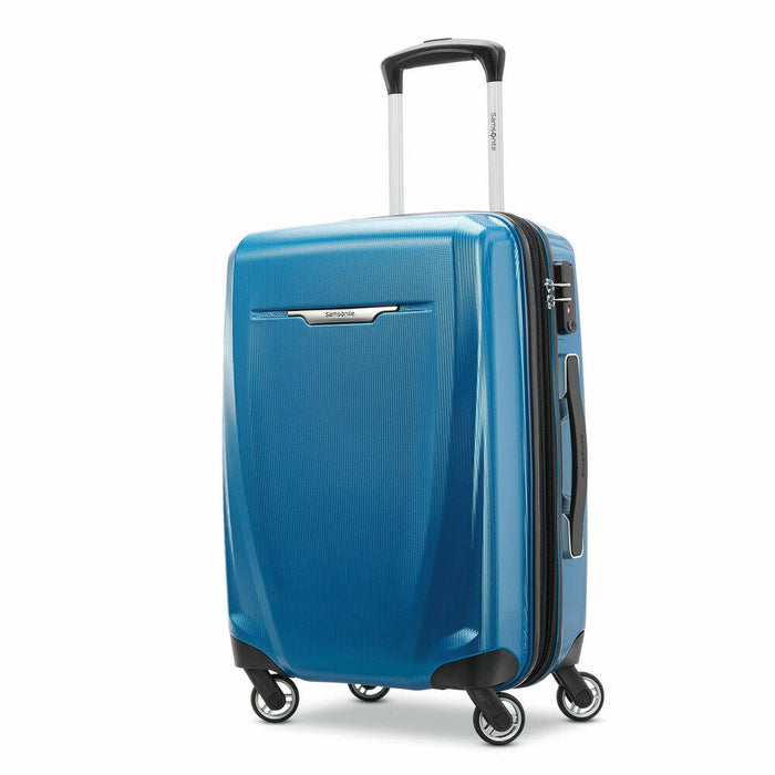 Samsonite Winfield 3 DLX Spinner 71/25 Checked Luggage - (Blue) w/ 10Pc Accessory Kit