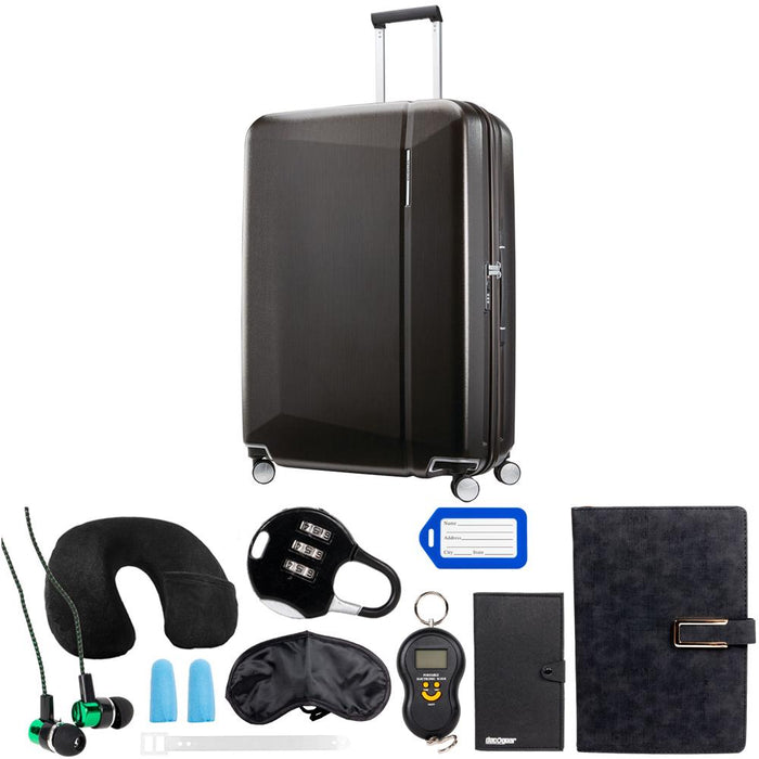 Samsonite Etude Hardside Luggage w/ 30" Spinner Wheels, Black/Bronze w/ 10Pc Accessory Kit