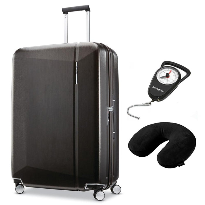 Samsonite Etude Hardside Luggage with 28" Spinner Wheels Black + Scale & Pillow