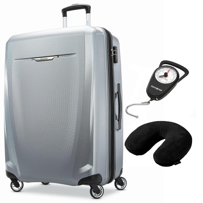 Samsonite Winfield 3 DLX Spinner 78/28 Checked Luggage Silver +