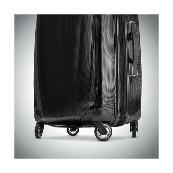 Samsonite Winfield 3 DLX Spinner 78/28 Checked Luggage Black + Scale & Pillow
