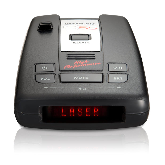 Escort PASSPORT S55 Radar/Laser Detector w/ Car Mat, 1-Year Warranty & Microfiber Cloth