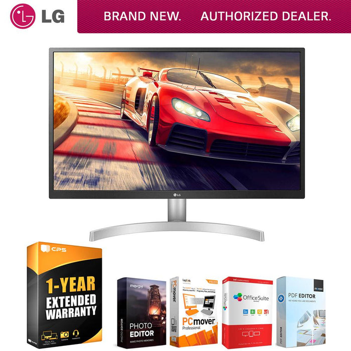 LG 27" 4K UHD IPS FreeSync Monitor with 2019 Model + Extended Warranty Bundles