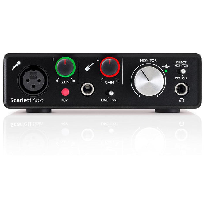 Focusrite Scarlett Solo USB Audio Interface 2nd Gen + Deco Gear Accessories Kit