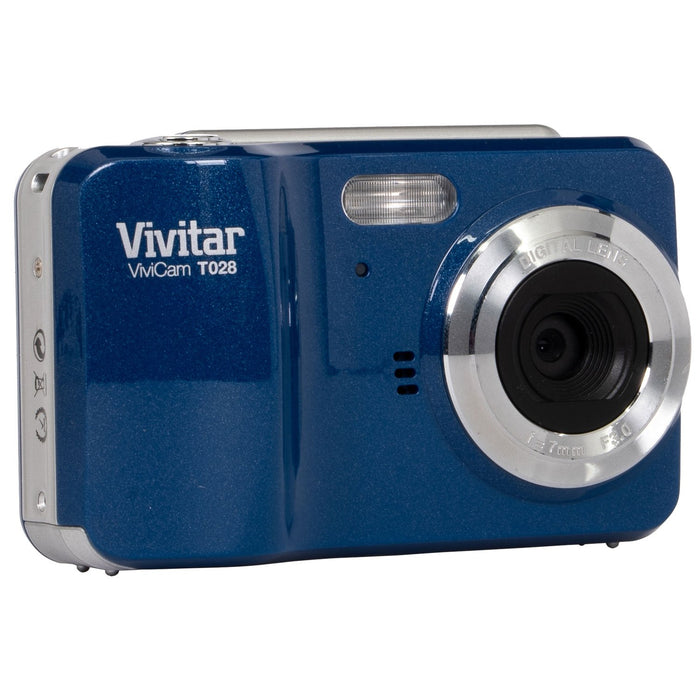 Vivitar T028 iTwist 12.1MP HD Digital Camera (Blue) with 4x Digital Zoom - VT028-BLU/KT1