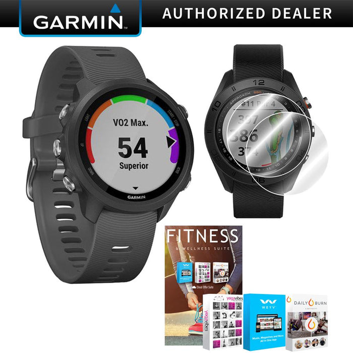Garmin Forerunner 245 GPS Sport Watch (Slate) with Home Fitness Suite Bundle