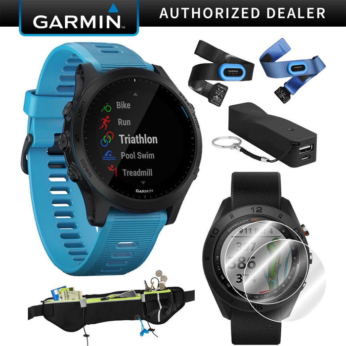 Garmin Forerunner 945 GPS Sport Watch (Blue Bundle) with Portable Power Bank Bundle