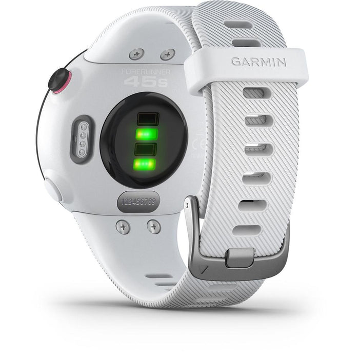 Garmin Forerunner 45S GPS Running Watch 39mm (White) w/ 7pc Fitness Kit + More
