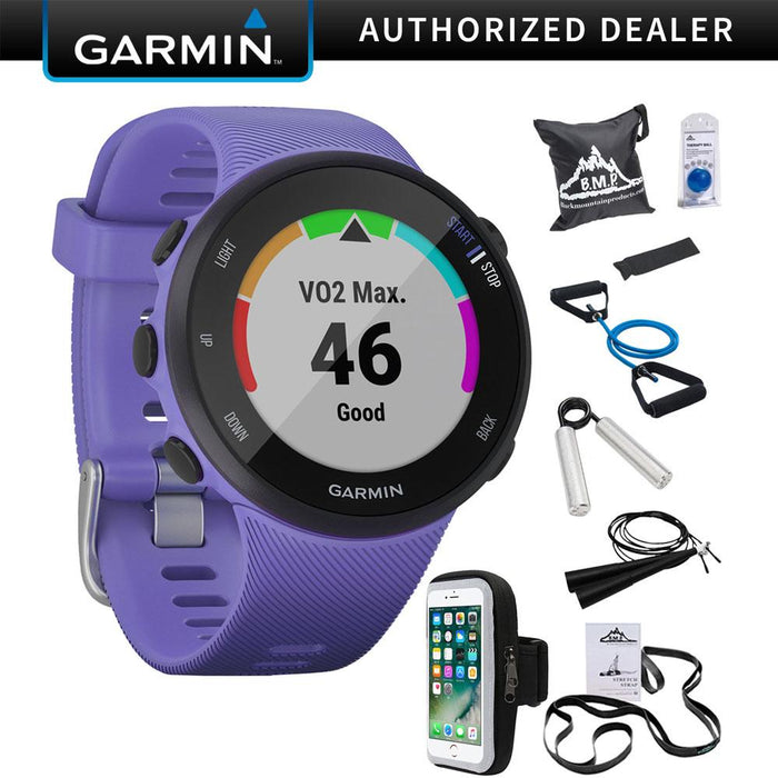 Garmin Forerunner 45S GPS Running Watch 39mm (Iris) w/ 7pc Fitness Kit + More