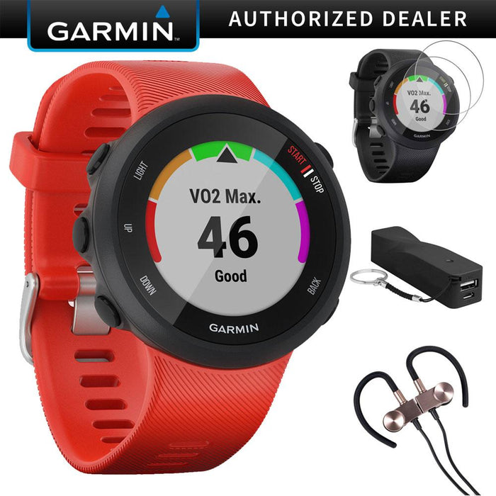 Garmin Forerunner 45 GPS Running Watch 42mm (Lava Red) w/ Accessories Bundle