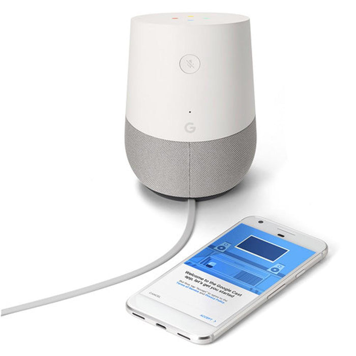 Google Home Smart Speaker w/ Google Assistant White/Slate 2 Pack + 2x Wall Mount