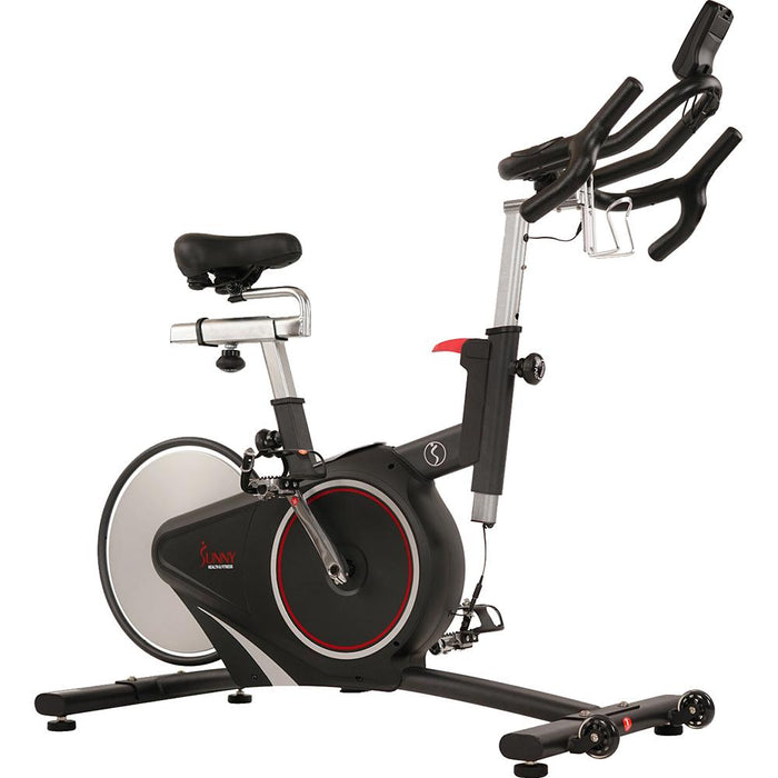 Sunny Health and Fitness Magnetic Belt Rear Drive Indoor Cycling Bike with High Weight Capacity SF-B1709