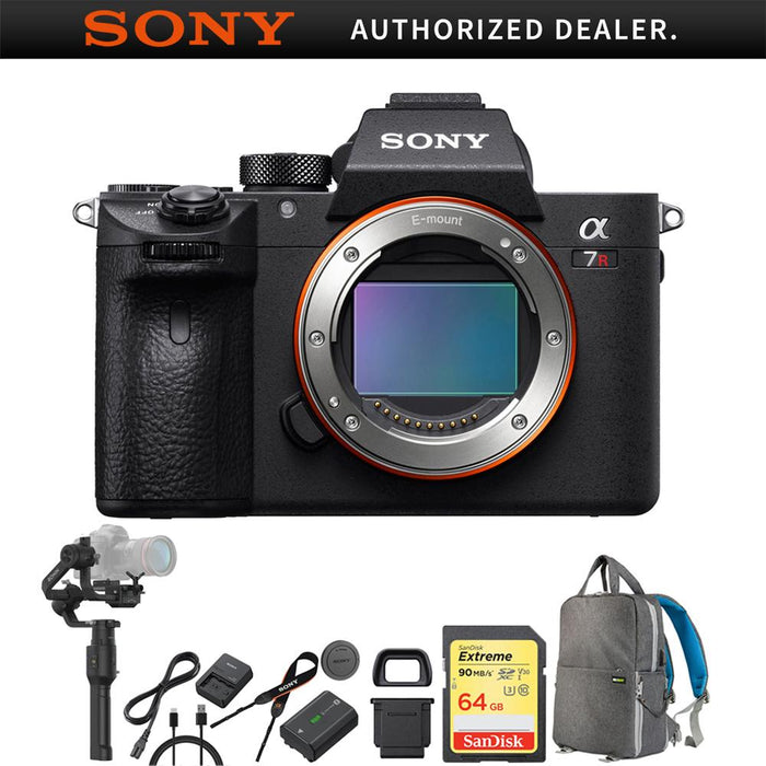 Sony a7R III Interchangeable Lens 42.4MP Camera Body ILCE7RM3/B + Gimbal Bundle