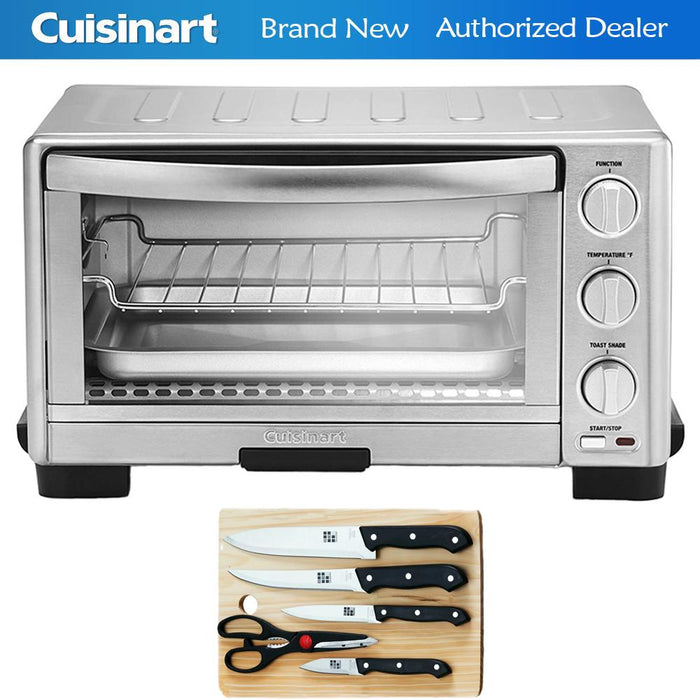 Cuisinart TOB1010 1800W Toaster Oven Broiler + 5pc Knife Set w/ Cutting Board