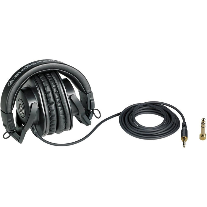 Audio-Technica ATH-M30x Pro Monitor Headphones (Black) with FiiO A3 Headphone Amplifier