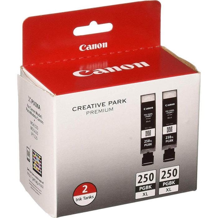 Canon 6432B004 (PGI-250XL) Pigment Black Ink Cartridge Twin Pack High Yield