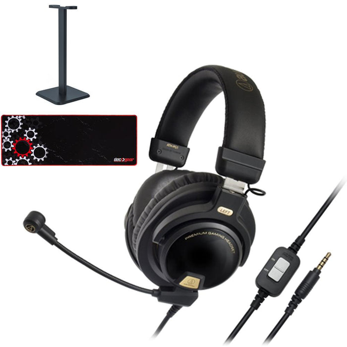 Audio-Technica Closed-Back Premium Gaming Headset with Microphone +Accessories Bundle