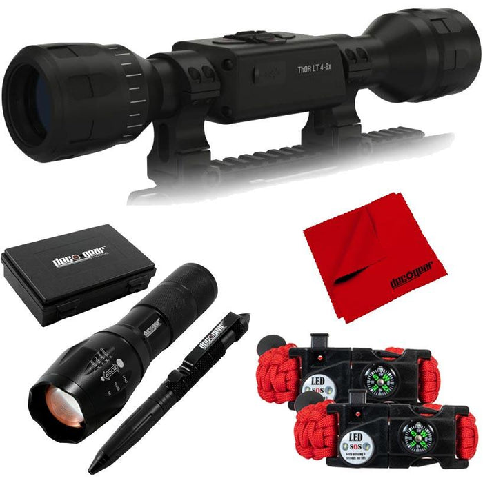 ATN THOR-LT 4-8X Thermal Rifle Scope TIWSTLT148X with Tactical Survival Bundle