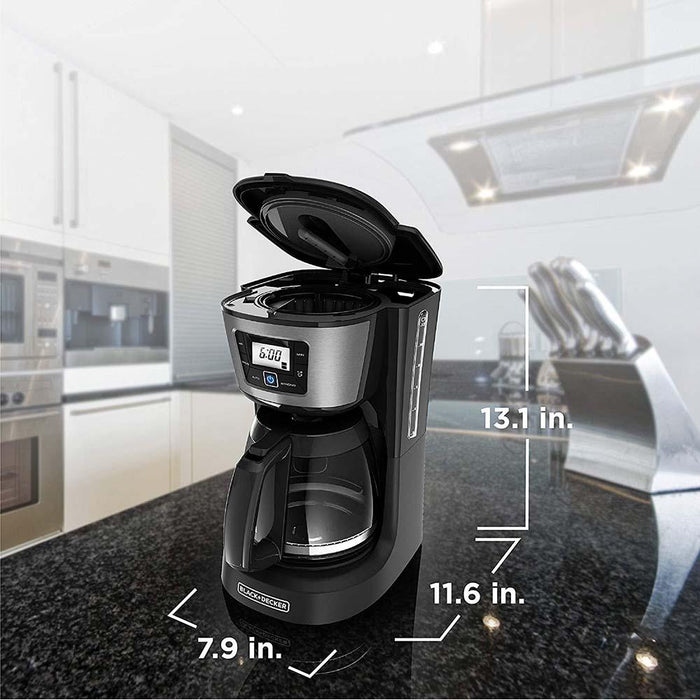 Black & Decker CM1060B QuickTouch Digital Programmable 12-Cup Coffee Maker, Black