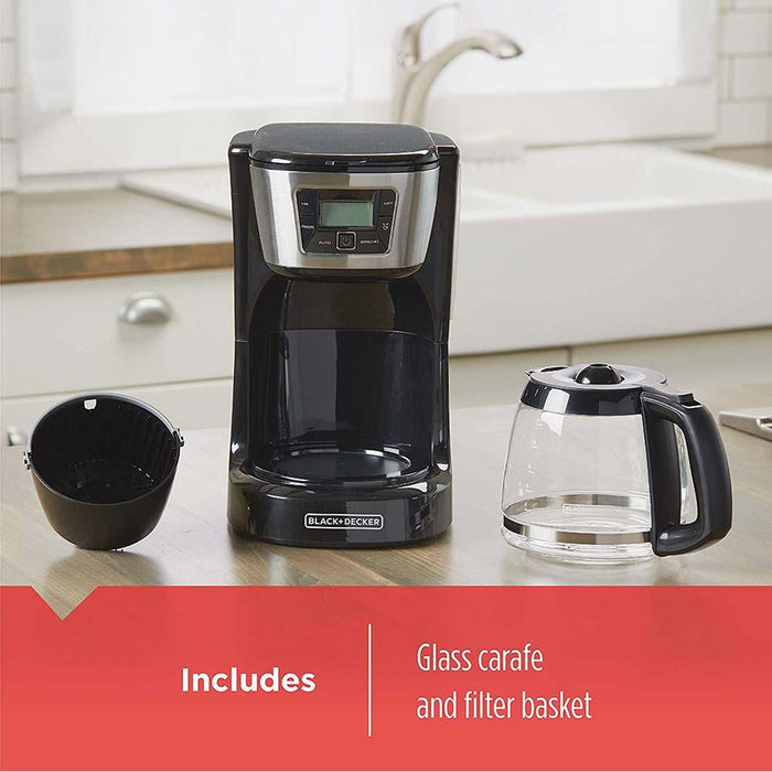 Black & Decker CM1060B QuickTouch Digital Programmable 12-Cup Coffee Maker, Black