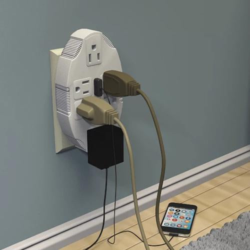 Stanley 30420 Transformer Tap USB w/ 6-Outlet Wall Adapter and 2 Ports