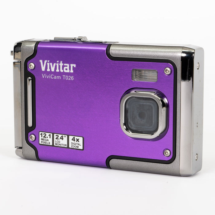 Vivitar ViviCam T026 12.1 MP Water Resistant Digital Camera in Purple