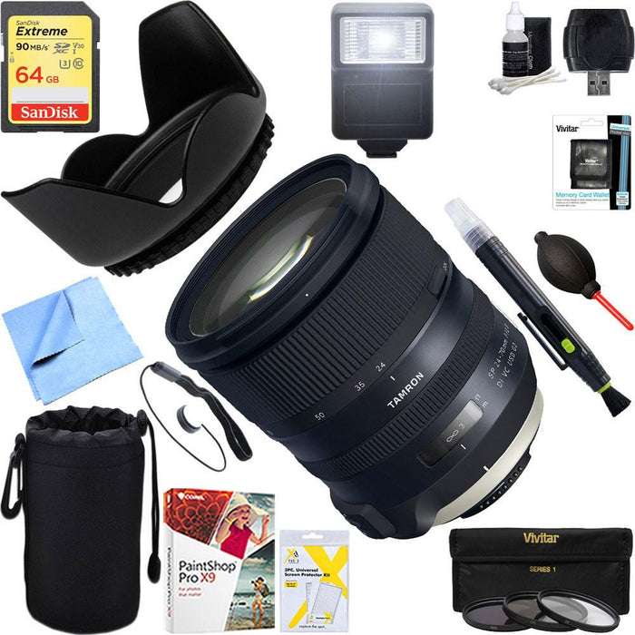 Tamron SP 24-70mm f/2.8 Di VC USD G2 Lens for Nikon Mount + 64GB Ultimate Kit