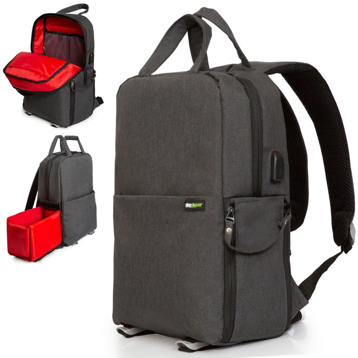 Deco Photo Photo and Video Backpack for Mirrorless and DSLR Cameras and Drones (Dark Grey)
