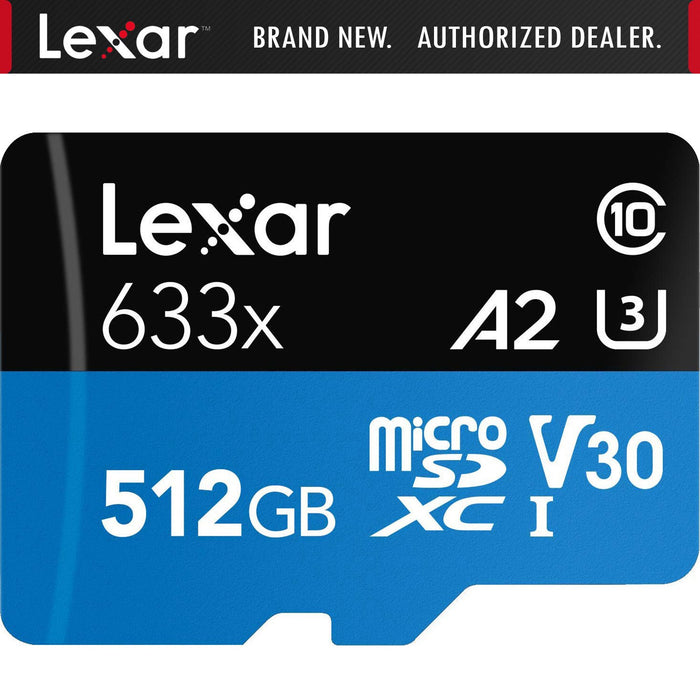 Lexar 512GB High-Performance 633x microSDXC UHS-I  Memory Card - LSDMI512BBNL633A