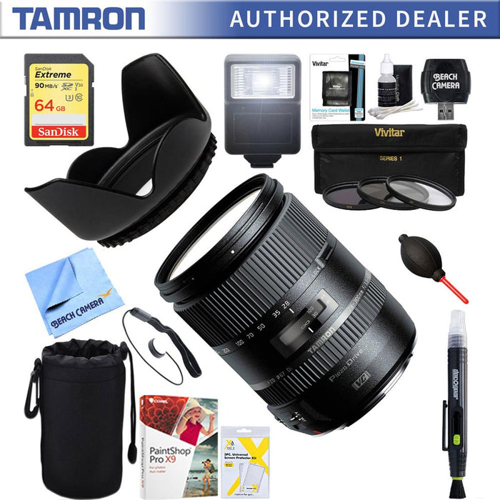 Tamron 28-300mm F/3.5-6.3 Di VC PZD Lens for Canon + 64GB Ultimate Kit