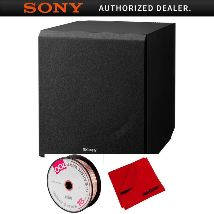 Sony 115 W 10" Home Theater Active Subwoofer with Speaker Wire & Cleaning Cloth