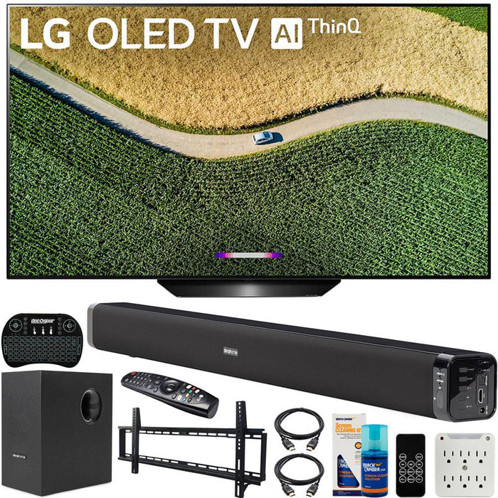LG B9 65-inch 4K HDR Smart OLED TV (2019) Bundle with Deco Gear Soundbar & more
