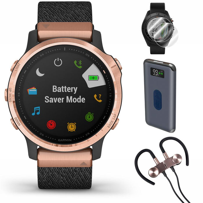 Garmin fenix 6S Sapphire GPS Smartwatch (010-02159-36) + Wireless Sport Earbuds & More