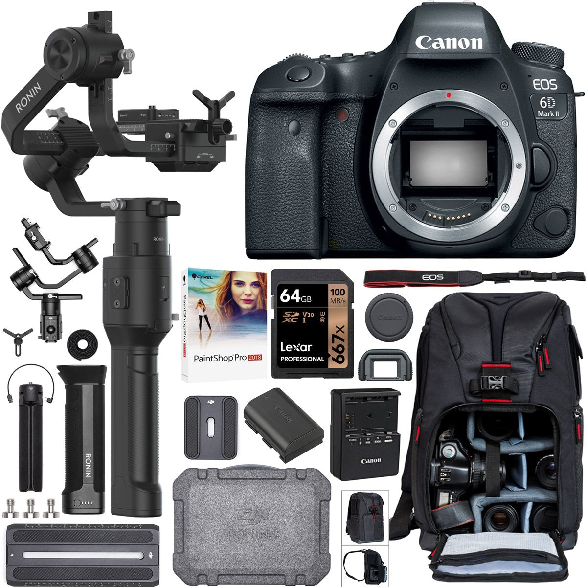 EOS 6D Mark II DSLR Camera + DJI Ronin-S Gimbal Essentials