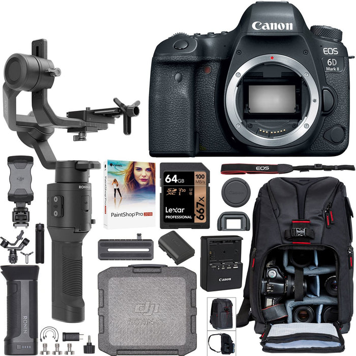 Canon EOS 6D Mark II DSLR Camera + DJI Ronin-SC 3-Axis Gimbal Filmmaker's Kit