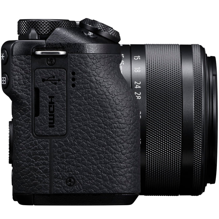 Canon EOS M6 Mark II Mirrorless Camera 15-45mm IS STM Lens EVF Kit (Black) 3611C011