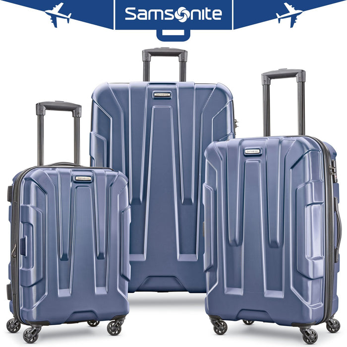 Samsonite Centric 3pc Hardside (20/24/28) Expandable Spinner Wheel Luggage Set, Navy Blue