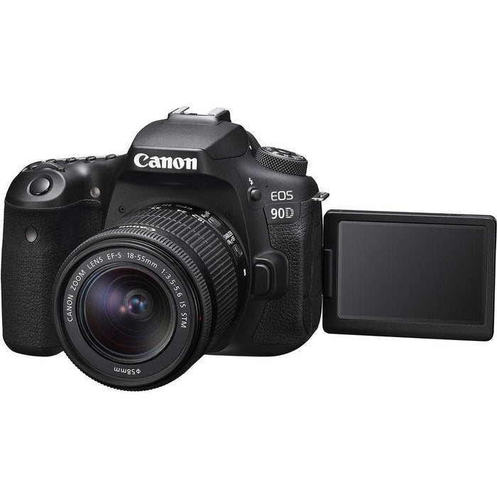 Canon EOS 90D 32.5MP CMOS Digital SLR Camera w/ EF-S 18-55mm IS STM Lens & More Bundle