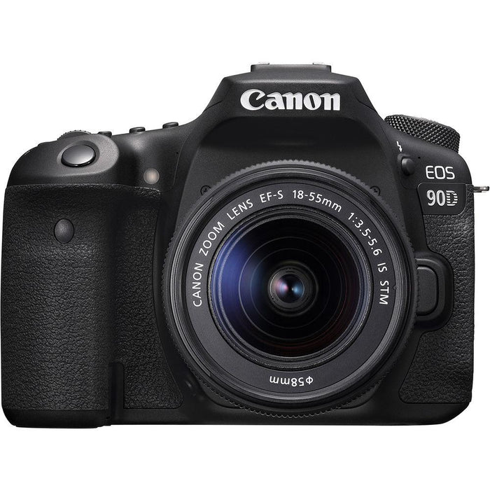 Canon EOS 90D 32.5MP CMOS Digital SLR Camera w/ EF-S 18-55mm IS STM Lens & More Bundle