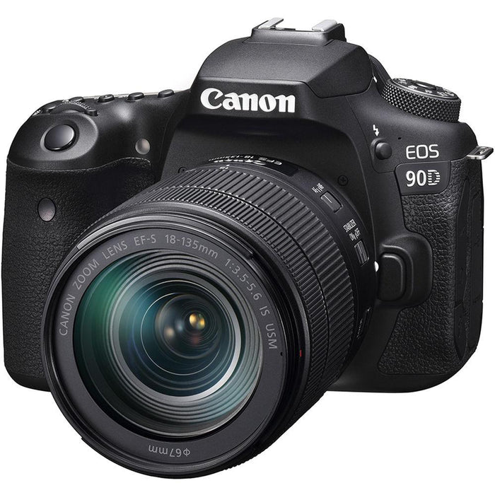 Canon EOS 90D 32.5MP CMOS Digital SLR Camera w/EF-S 18-135mm IS USM Lens & More Bundle