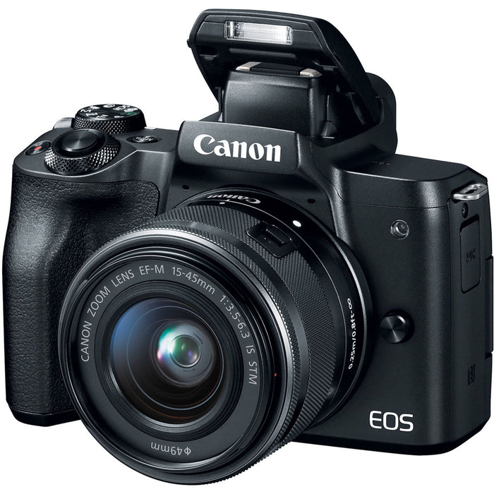Canon EOS M50 Mirrorless 4K Camera + 15-45mm Lens Black DJI Ronin-SC Gimbal Kit