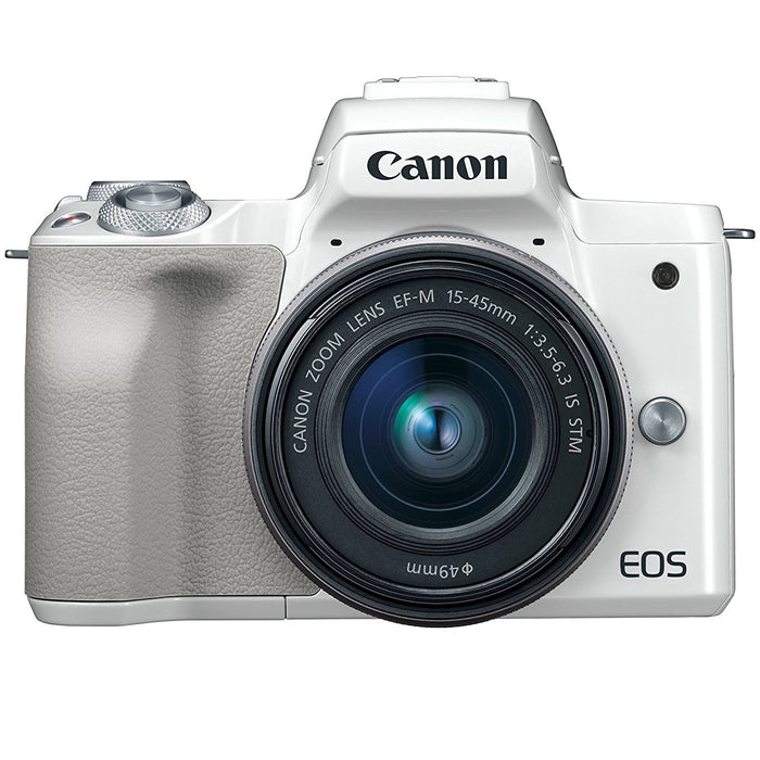 Canon EOS M50 Mirrorless 4K Camera + 15-45mm Lens White DJI Ronin-SC Gimbal Kit