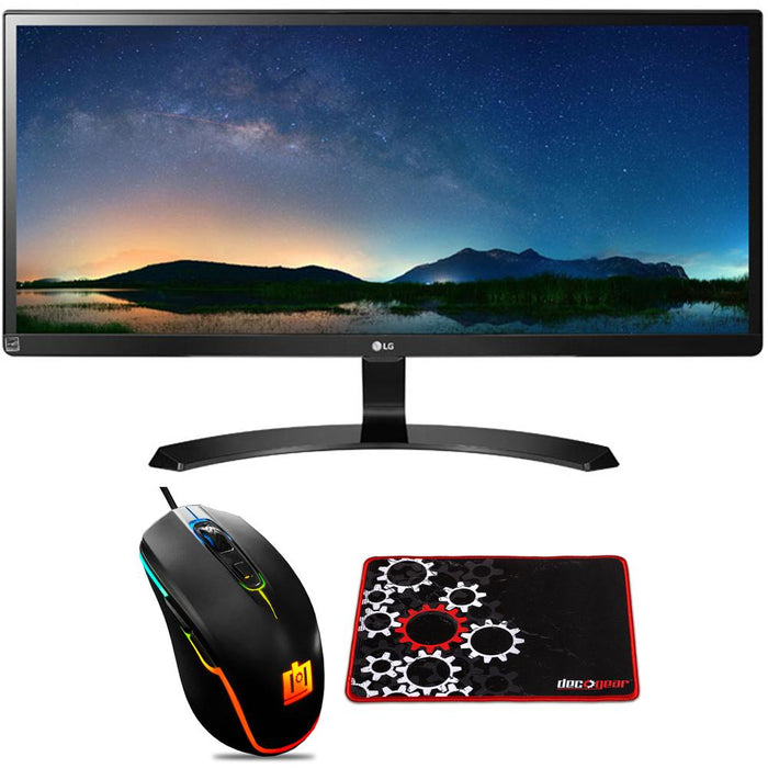 LG 29" UltraWide Full HD IPS LED FreeSync Monitor with Gaming Mouse & Pad