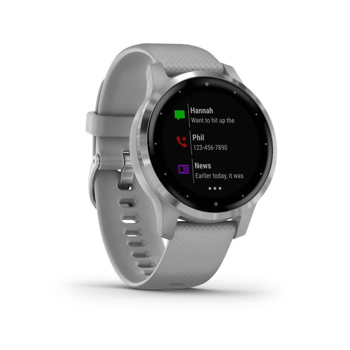 Garmin vivoactive 4S Smartwatch - (Powder Gray/Stainless)