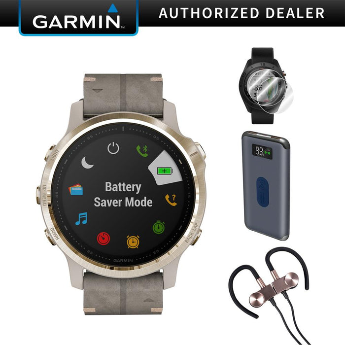 Garmin fenix 6S Sapphire GPS Smartwatch (010-02159-39) + Wireless Sport Earbuds & More
