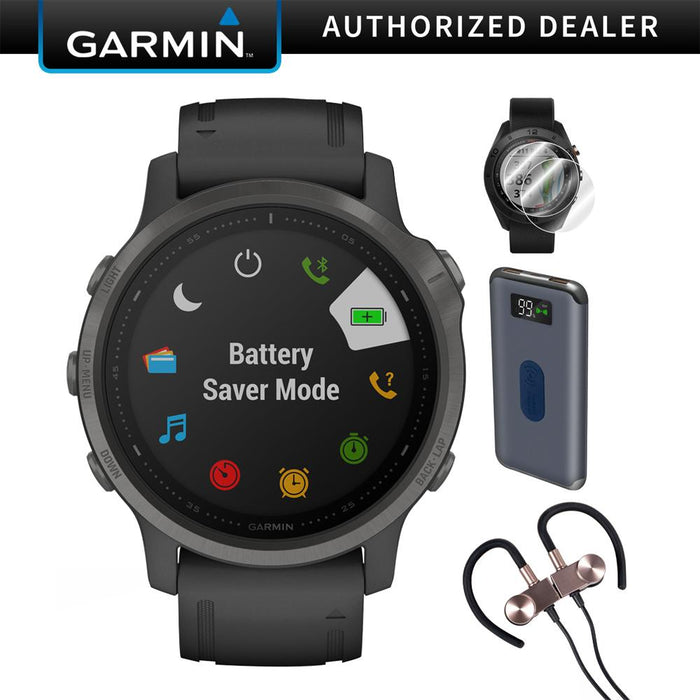Garmin fenix 6S Sapphire GPS Smartwatch (010-02159-24) + Wireless Sport Earbuds & More