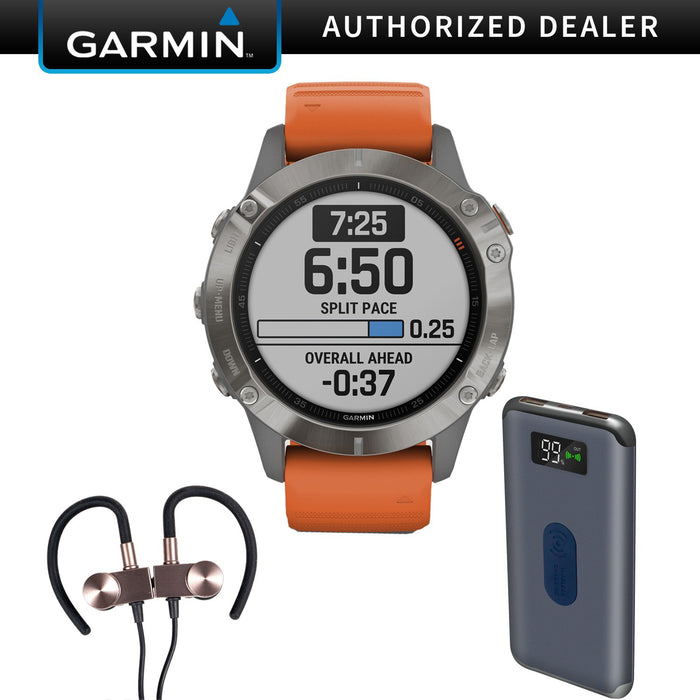 Garmin fenix 6 Sapphire Multisport GPS Smartwatch + Wireless Sport Earbuds & More