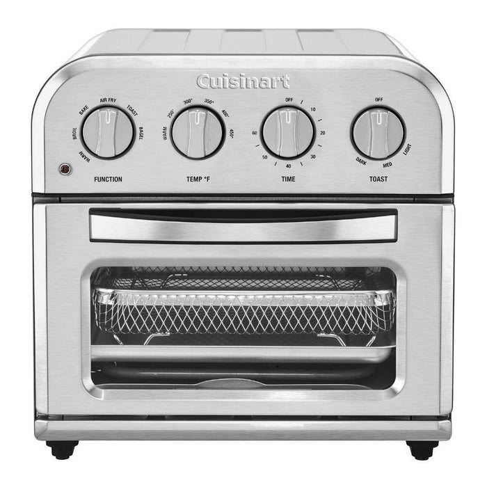 Cuisinart TOA-28 Compact AirFryer Toaster Oven Silver with Warranty & Cloth